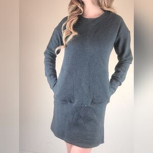 Lacoste Sporty Casual Dark Gray Long Sleeve Sweater Above Knee Dress Size 36